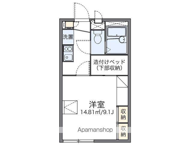 レオパレスグリーンコーポ砂原(1K/2階)の間取り写真