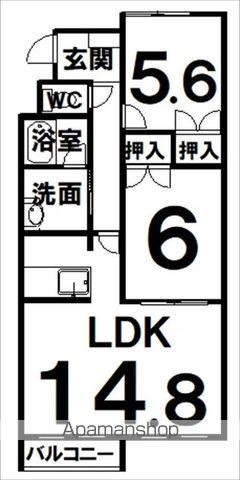 クレアコートⅡ(2LDK/4階)の間取り写真