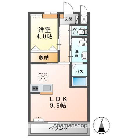 RICH SENTIR(1LDK/1階)の間取り写真