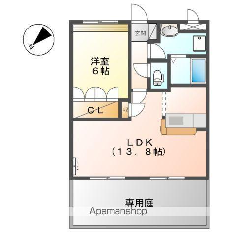メゾン・ソレイユ(1LDK/1階)の間取り写真