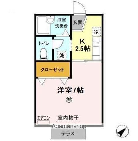 メゾンドノア(1K/2階)の間取り写真