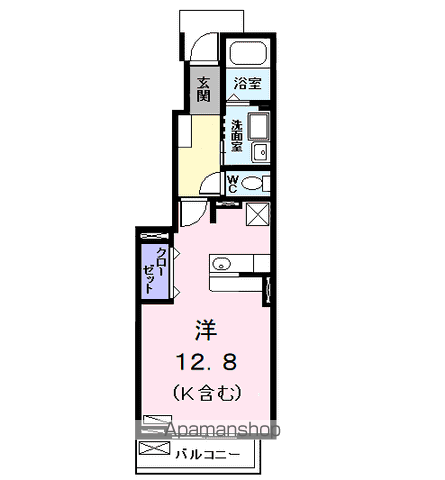 ウィング フルト(ワンルーム/1階)の間取り写真
