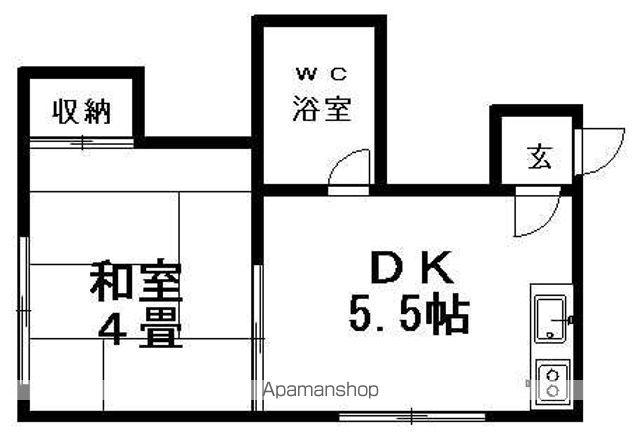 シャルマン平岡(ワンルーム/2階)の間取り写真