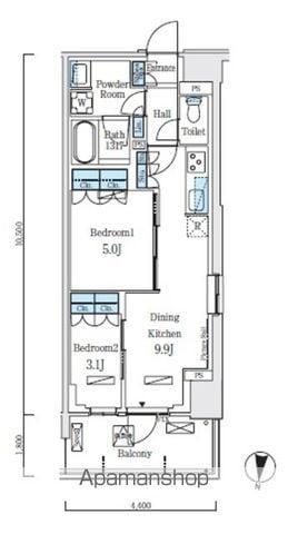 ロイヤルパークス赤羽ノース(2DK/5階)の間取り写真