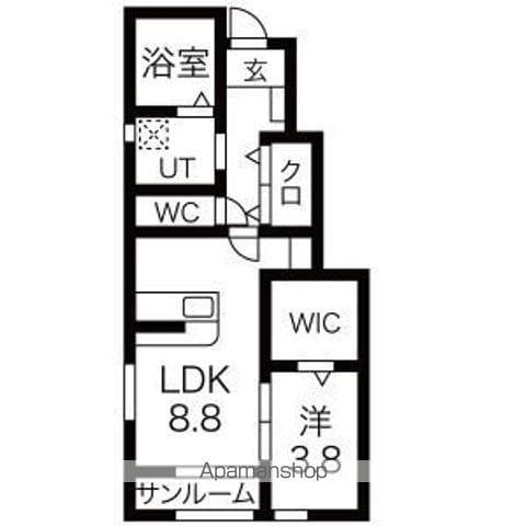 レユシール(1LDK/1階)の間取り写真