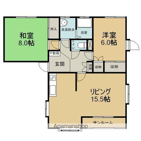 メゾンド・カナディアンK G棟(2LDK/2階)の間取り写真