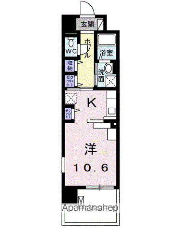 パールヒルズ五月町(1K/2階)の間取り写真