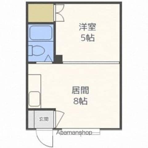 第6ミカエルマンション(1DK/1階)の間取り写真