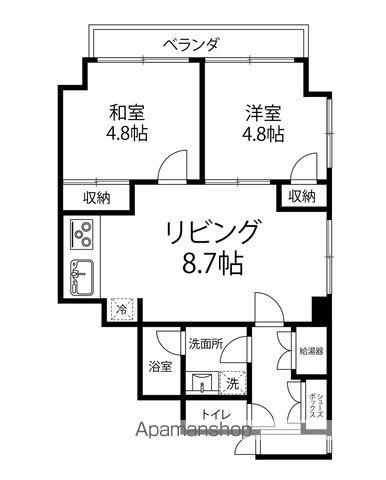 メゾーンニシガ(2DK/3階)の間取り写真