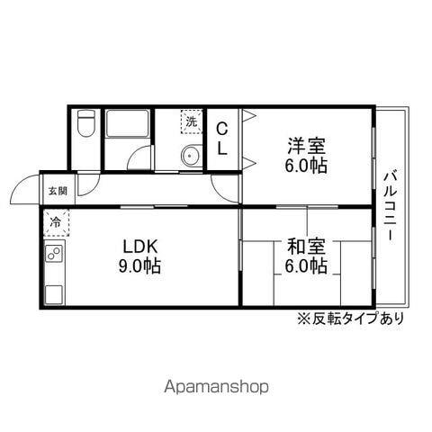 NASU1ビル(2LDK/6階)の間取り写真