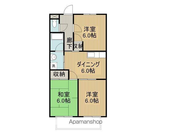 グリーンヒルズ大前(2LDK/2階)の間取り写真