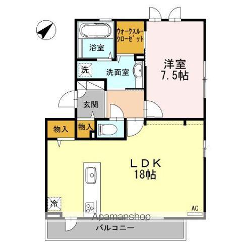 PIENO(1LDK/3階)の間取り写真