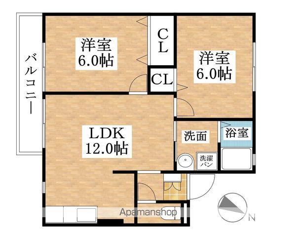 VILLA生原(2LDK/2階)の間取り写真