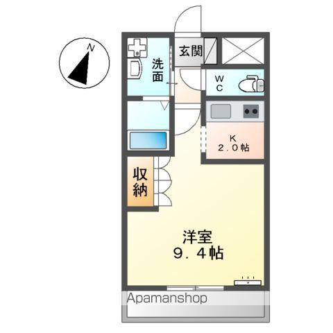 ヴァンベール(1K/2階)の間取り写真