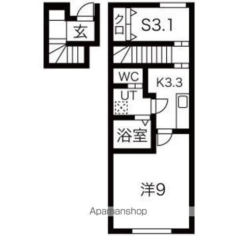 AURORA HR2(1K/2階)の間取り写真