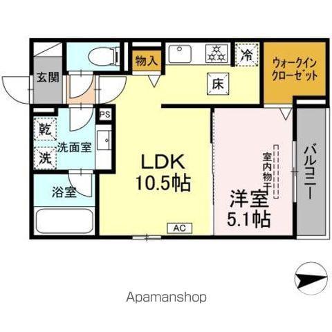 D-ASTRO(1LDK/1階)の間取り写真