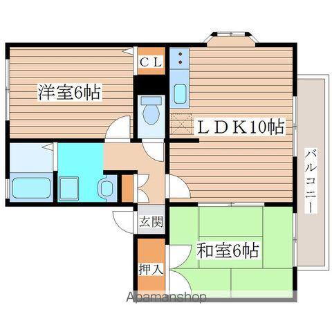 ジョイフル市名坂A(2LDK/1階)の間取り写真