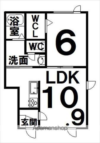 ミシェル アン(1LDK/2階)の間取り写真