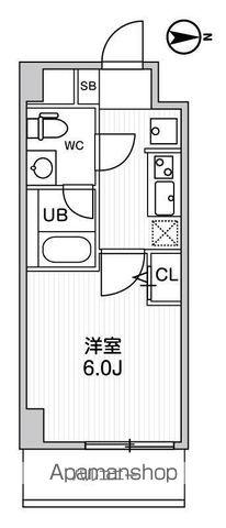 ALTERNA四つ木(1K/6階)の間取り写真