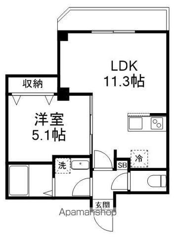 コネクトパークヒルズ八千代台(1LDK/3階)の間取り写真