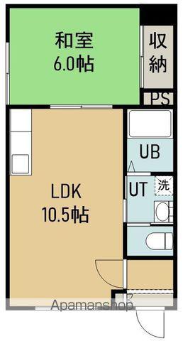 ドウェルクリスタル(1LDK/3階)の間取り写真