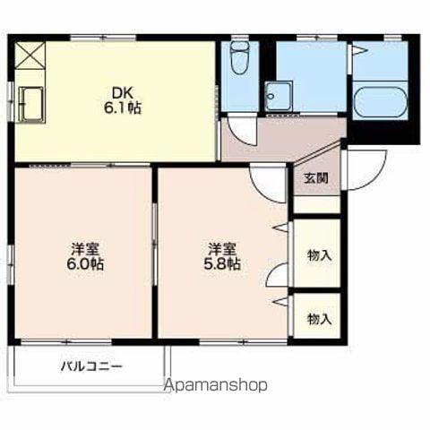 ディアスイーストA・B(2DK/2階)の間取り写真