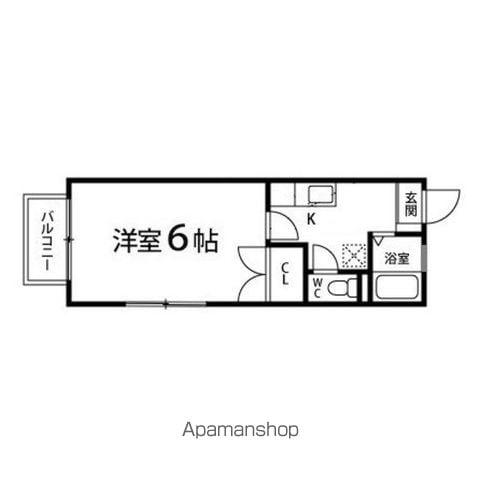 エクセレント山の寺(1K/1階)の間取り写真