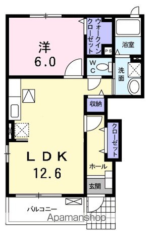 グラン・ソレイユ(1LDK/1階)の間取り写真