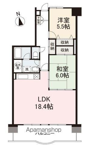 アメニティハイツ14(2LDK/6階)の間取り写真