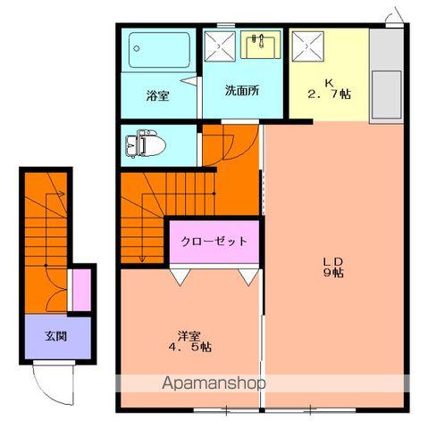 PRIMUS W(1LDK/2階)の間取り写真