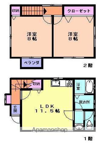 東北新幹線 一ノ関駅 徒歩30分 2階建 築28年(2LDK)の間取り写真