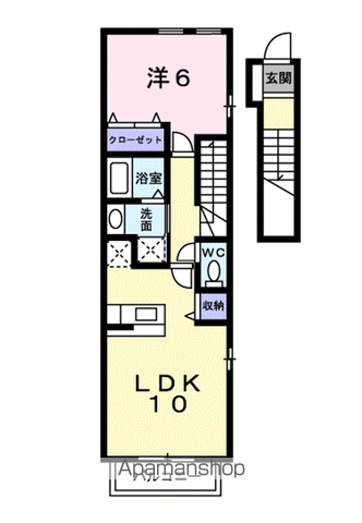 アンジュベリーA(1LDK/2階)の間取り写真