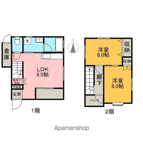東武鉄道小泉線 西小泉駅 徒歩24分 2階建 築24年(2LDK/1階)の間取り写真