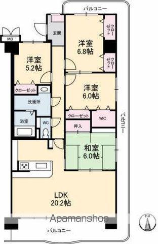 サントノーレ高松中央(4LDK/11階)の間取り写真