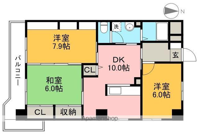 上雅ビル(3DK/4階)の間取り写真
