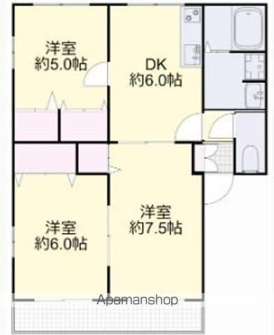 プラザSKⅡ(3DK/1階)の間取り写真