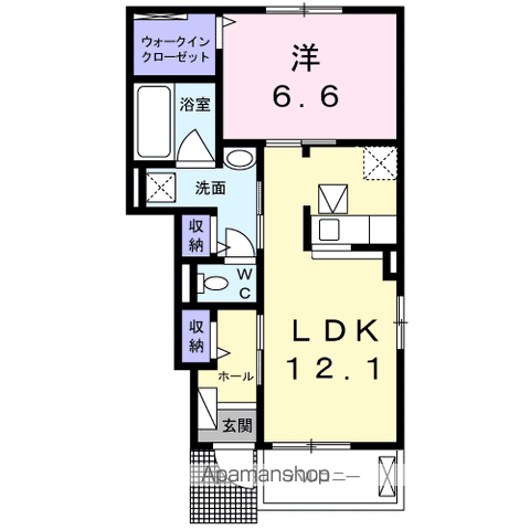 コリーナ デュオ(1LDK/1階)の間取り写真