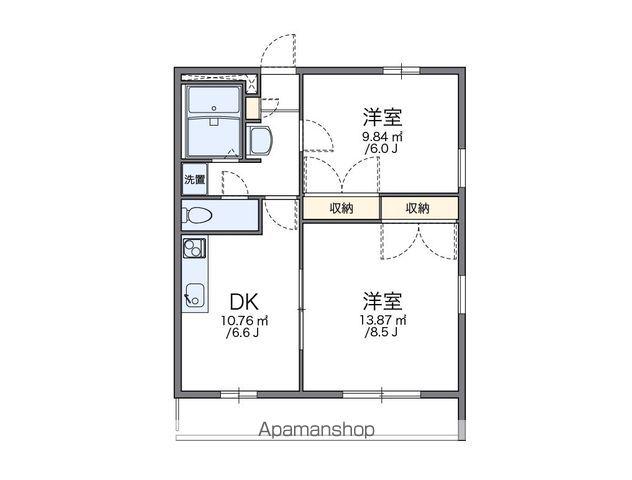 レオパレスアスンシオン(2DK/2階)の間取り写真