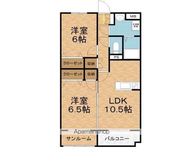 ブランニューコート(2LDK/1階)の間取り写真