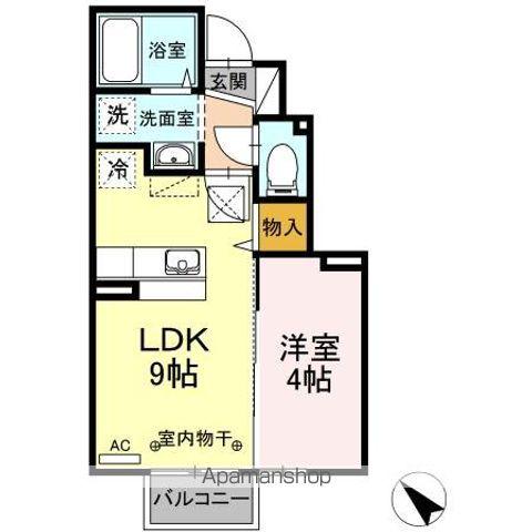 パインヒルズ(1LDK/1階)の間取り写真