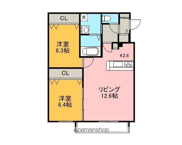 MERCURY(2LDK/1階)の間取り写真