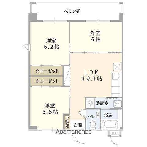 ラ・ポール(3LDK/3階)の間取り写真