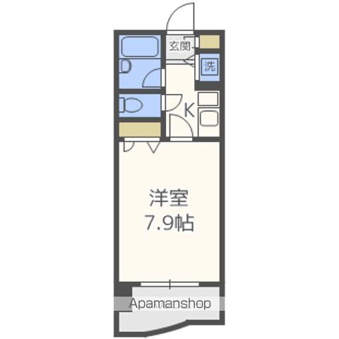 ロマネスク西新第5(1K/13階)の間取り写真