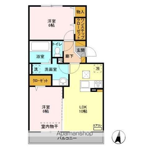 ロイジェントパークス レイクタウン 3 B(2LDK/1階)の間取り写真