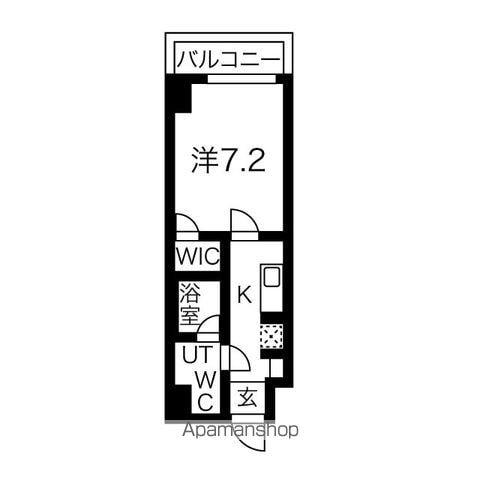 プレール・ドゥーク菊川(1K/4階)の間取り写真