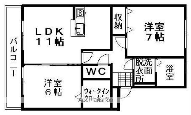Y.サイレント ヴィラージュ(2LDK/1階)の間取り写真
