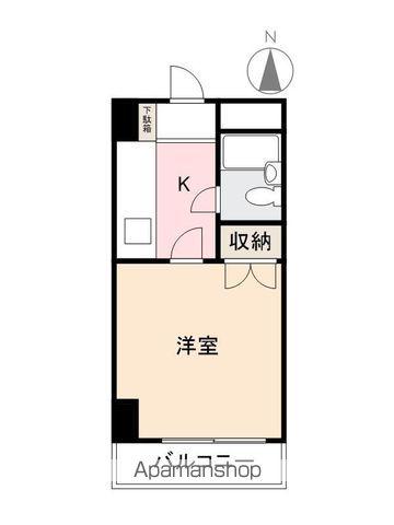サンマリービル(1K/3階)の間取り写真