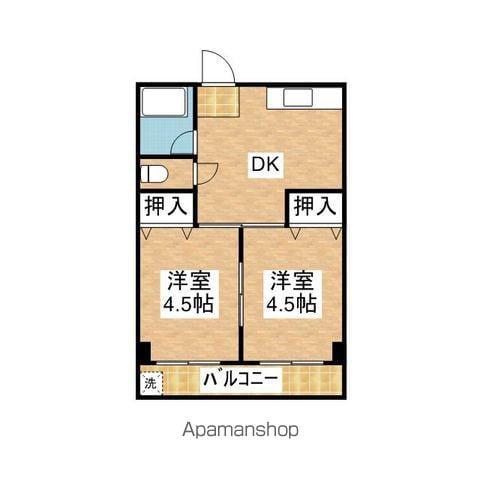 向陽ビル(2DK/10階)の間取り写真