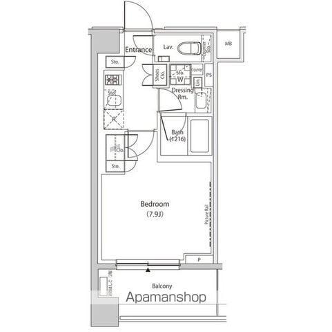 ザ・パークハビオ目黒プレイス(1K/5階)の間取り写真