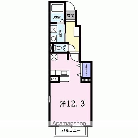 アヴニールⅠ(ワンルーム/1階)の間取り写真